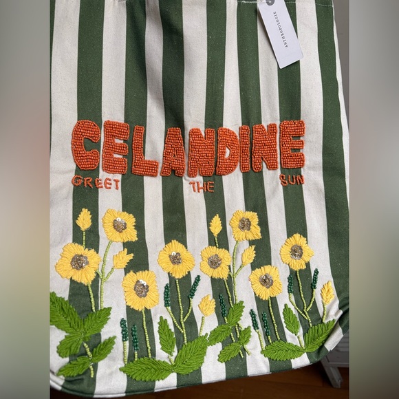 Printed Beaded Canvas Tote Bag (See photos/Description) - Picture 8 of 16